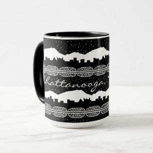 Mug Chattanooga Tennessee étoile noir et blanc