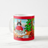 Mug Chatte chat poisson poisson de Noël chèvre (Devant gauche)