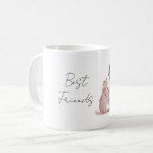 Mug Chatte crème aux cheveux noirs (Devant gauche)