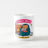 Mug Chatte de lecture cosy Introverti Art drôle (Centre)