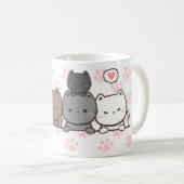 Mug chatte de pattes roses amusant avec ton nom (Devant droit)