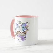 Mug Chatte Fée Blanche Fantaisiste Champignon Bleu Fan (Devant gauche)