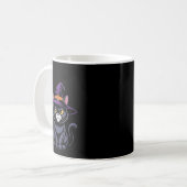 Mug Chatte féminine sorcière chat drôle chat noir (Devant gauche)