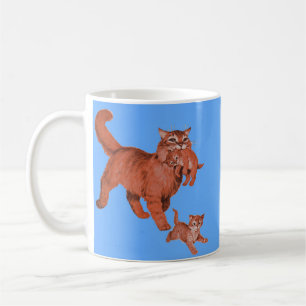 Mug chatte maman et petits chatons des années 50