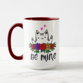 Mug chatte mignonne être mon amour câlins coeur valent (Gauche)