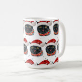 Mug Chatte noire drôle de Noël aquarelle (Devant droit)