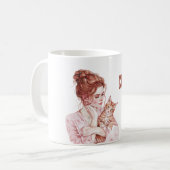 Mug Chatte orange blanche aux cheveux roux (Devant gauche)
