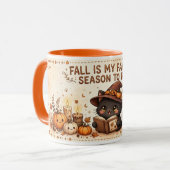 Mug Chatte sorcière de design cosy pour la lecture d'a (Devant gauche)