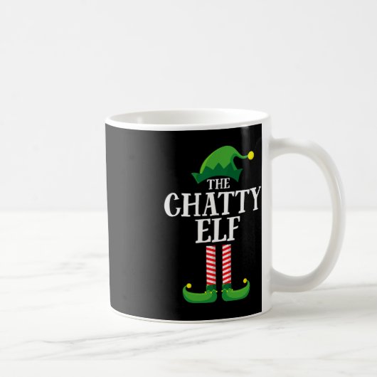 Mug Chatty Elf Correspondance Famille Groupe Noël Fête (Droite)