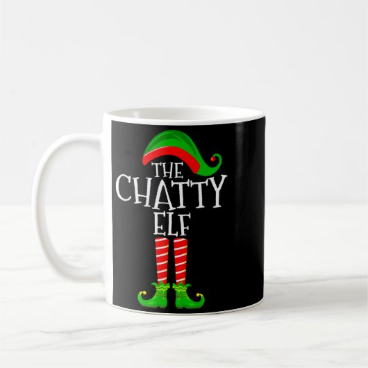 Mug Chatty Elf Funny Matching Family Group Christmas P (Gauche)