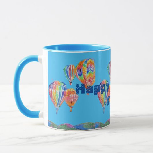 Mug Chaud Air Balloon Aquarelle Garçons Anniversaire M (Gauche)