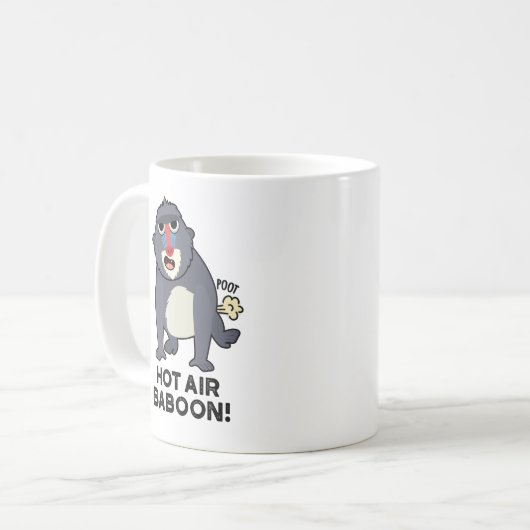 Mug Chaud Baboon d'air drôle Farny Monkey Pun (Devant gauche)
