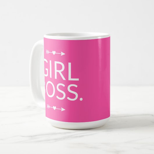 Mug Chaud rose moderne fille Boss (Devant gauche)