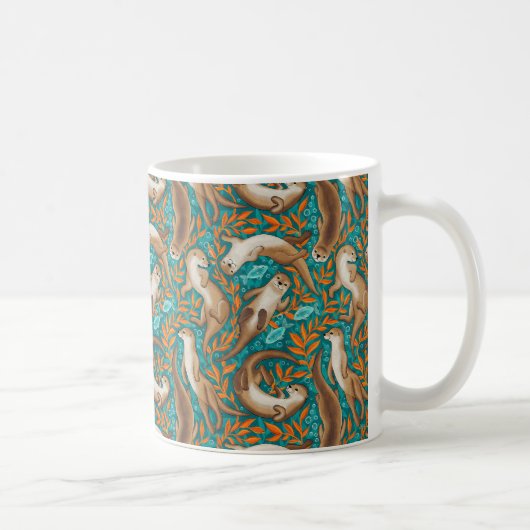 Mug Chaudes de natation en Turquoise et orange (Droite)