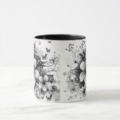 Mug chaudière à fleurs noires rétro (Centre)