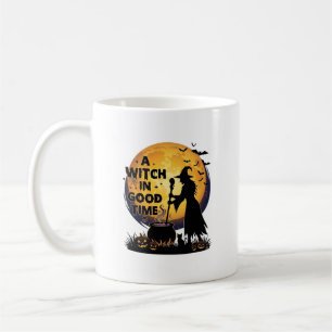 Mug Chaudron de lune d'Halloween de bonne sorcière_1