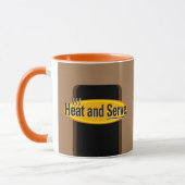 Mug Chauffage et servir le texte noir Gfx (Gauche)