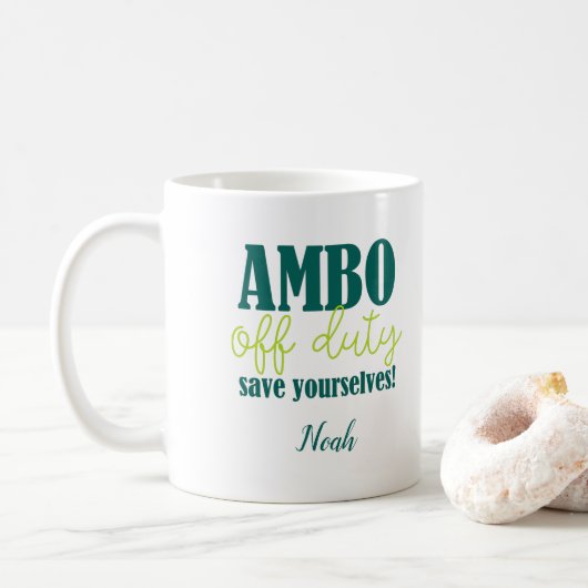 Mug Chauffeur d'ambulance Ambo et retraite paramédical (Avec donut)