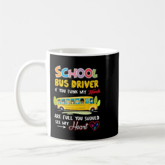 Mug Chauffeur de bus scolaire amusant TShirt mignon Co (Gauche)
