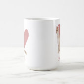 Mug Chausie Chat Aquarelle Kitty Coeur rose (Centre)