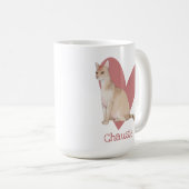 Mug Chausie Chat Aquarelle Kitty Coeur rose (Devant droit)