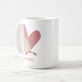 Mug Chausie Chat Aquarelle Kitty Coeur rose (Devant gauche)