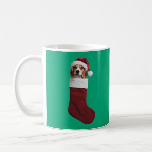 Mug Chaussette de Noël Beagle (Gauche)