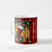 Mug Chaussette rouge faux vitrail (Devant gauche)