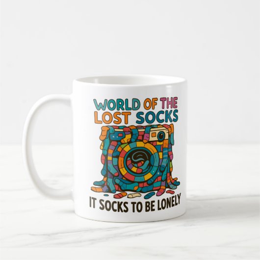 Mug Chaussettes Danoises Drôle Monde Manquant Mais Pas (Gauche)
