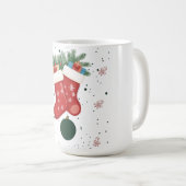 Mug Chaussettes de Noël et cadeaux mignons design de v (Devant droit)