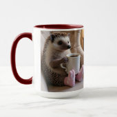 Mug Chaussettes Fluffy à café Hérisson mignonnes modif (Gauche)