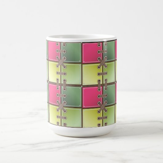 Mug chaussure accroc lacets rose et vert mode art (Centre)