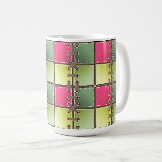 Mug chaussure accroc lacets rose et vert mode art (Devant droit)