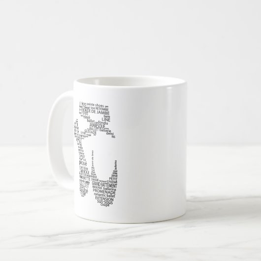 Mug Chaussure de ballet noir et blanc (Devant gauche)