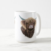 Mug Chaussure De Vache D'Ecosse Avec Des Cheveux Forts (Devant droit)