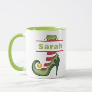 Mug Chaussure Elf Personnalisée Haut talon Noël