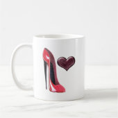 Mug Chaussure et coeur stylets rouges (Gauche)