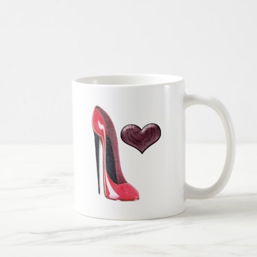 Mug Chaussure et coeur stylets rouges (Droite)