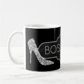 Mug Chaussures argentées de talon haut de diamant de (Gauche)