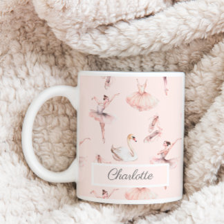 Mug Chaussures Ballerina Pink Ballet Nom personnalisé