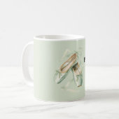 Mug Chaussures de ballet vert menthe fille ballerine (Devant gauche)