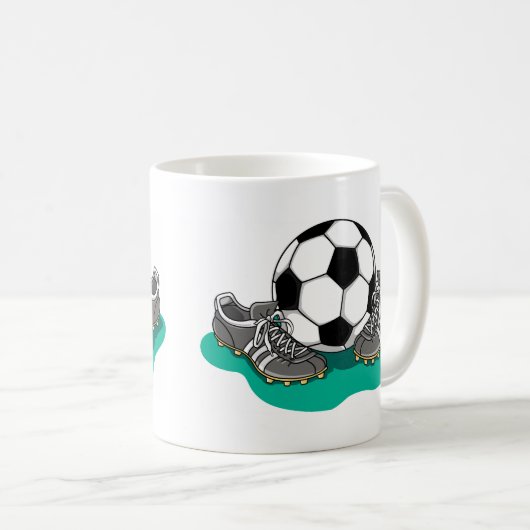Mug Chaussures de ballon de football (Devant droit)
