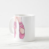 Mug Chaussures en Ballet Rose dessinées à la main (Devant gauche)