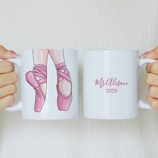 Mug Chaussures en Ballet Rose dessinées à la main