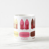 Mug Chaussures en stilettos, talons hauts et macarons (Centre)