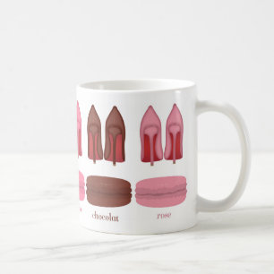 Mug Chaussures en stilettos, talons hauts et macarons