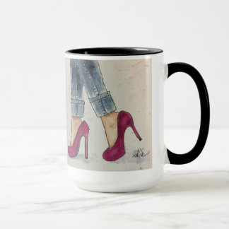 Mug Chaussures et café d'aquarelle