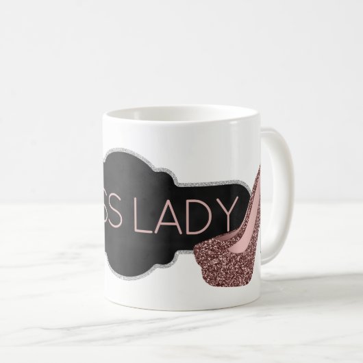 Mug Chaussures roses argentées chics de parties (Devant droit)