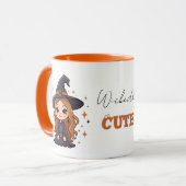 Mug Chauve sorcière d'Halloween | Éffrayant adorable (Devant gauche)