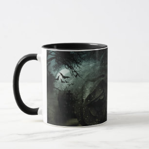 Mug Chauves-souris de cimetière Rose noir Motif Hallow